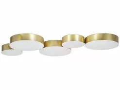Beliani Lámpara De Techo LED De Metal Dorado LUGA