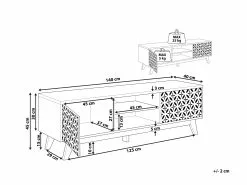 Beliani Mueble TV Madera Oscura/negro 140 X 40 Cm PRESCOT 19 Beliani Mueble TV Madera Oscura/negro 140 X 40 Cm PRESCOT -Lámparas comercio undef src sa picid 816484 type whitesh image