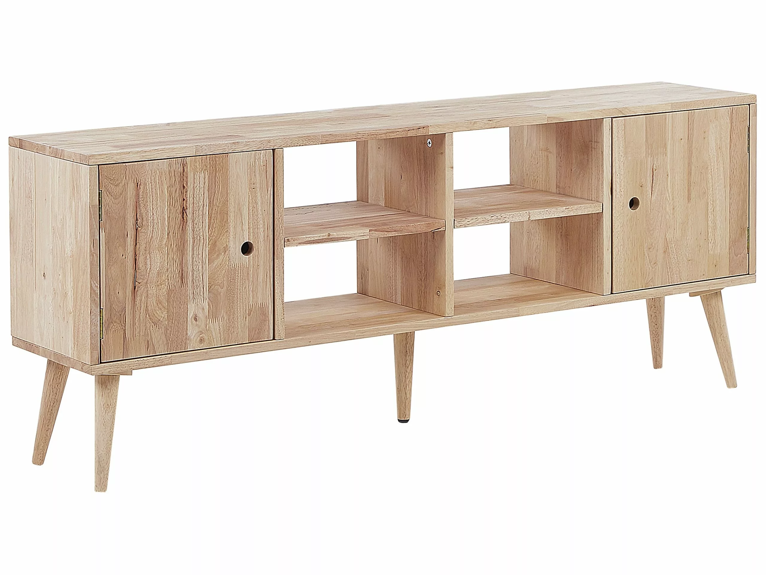 Beliani Mueble TV De Madera De Caucho Clara 145 X 59 Cm CHANDLER 1 Beliani Mueble TV De Madera De Caucho Clara 145 X 59 Cm CHANDLER