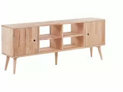 Beliani Mueble TV De Madera De Caucho Clara 145 X 59 Cm CHANDLER 15 Beliani Mueble TV De Madera De Caucho Clara 145 X 59 Cm CHANDLER -Lámparas comercio undef src sa picid 817737 type whitesh image