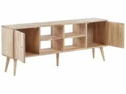 Beliani Mueble TV De Madera De Caucho Clara 145 X 59 Cm CHANDLER 17 Beliani Mueble TV De Madera De Caucho Clara 145 X 59 Cm CHANDLER -Lámparas comercio undef src sa picid 817739 type whitesh image