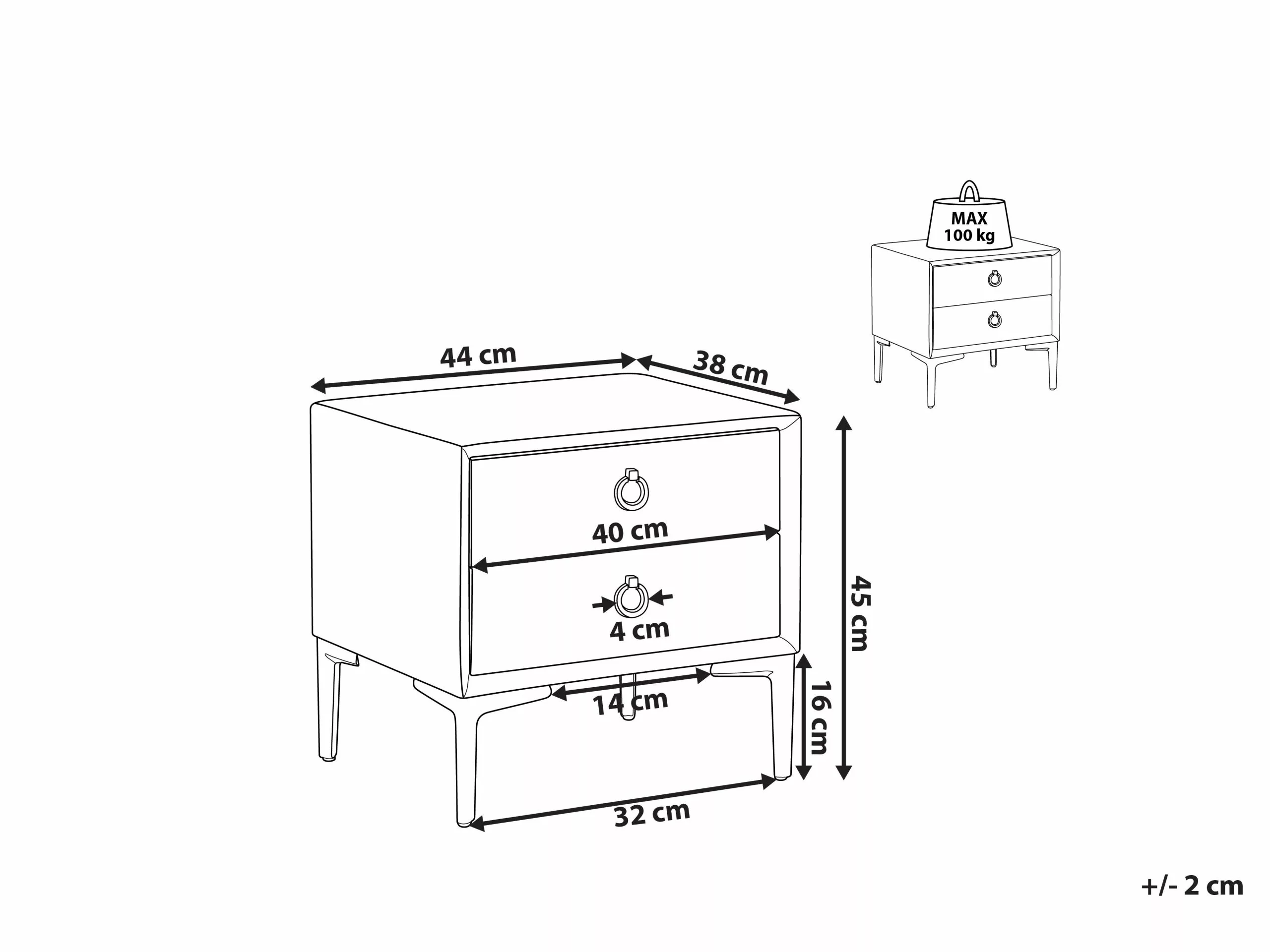 Beliani Mesita De Noche De Terciopelo Gris SEZANNE 9 Beliani Mesita De Noche De Terciopelo Gris SEZANNE - Imagen 9