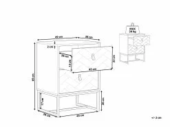 Beliani Mesita De Noche Madera Clara/blanco NUEVA -Lámparas comercio undef src sa picid 817854 type whitesh image