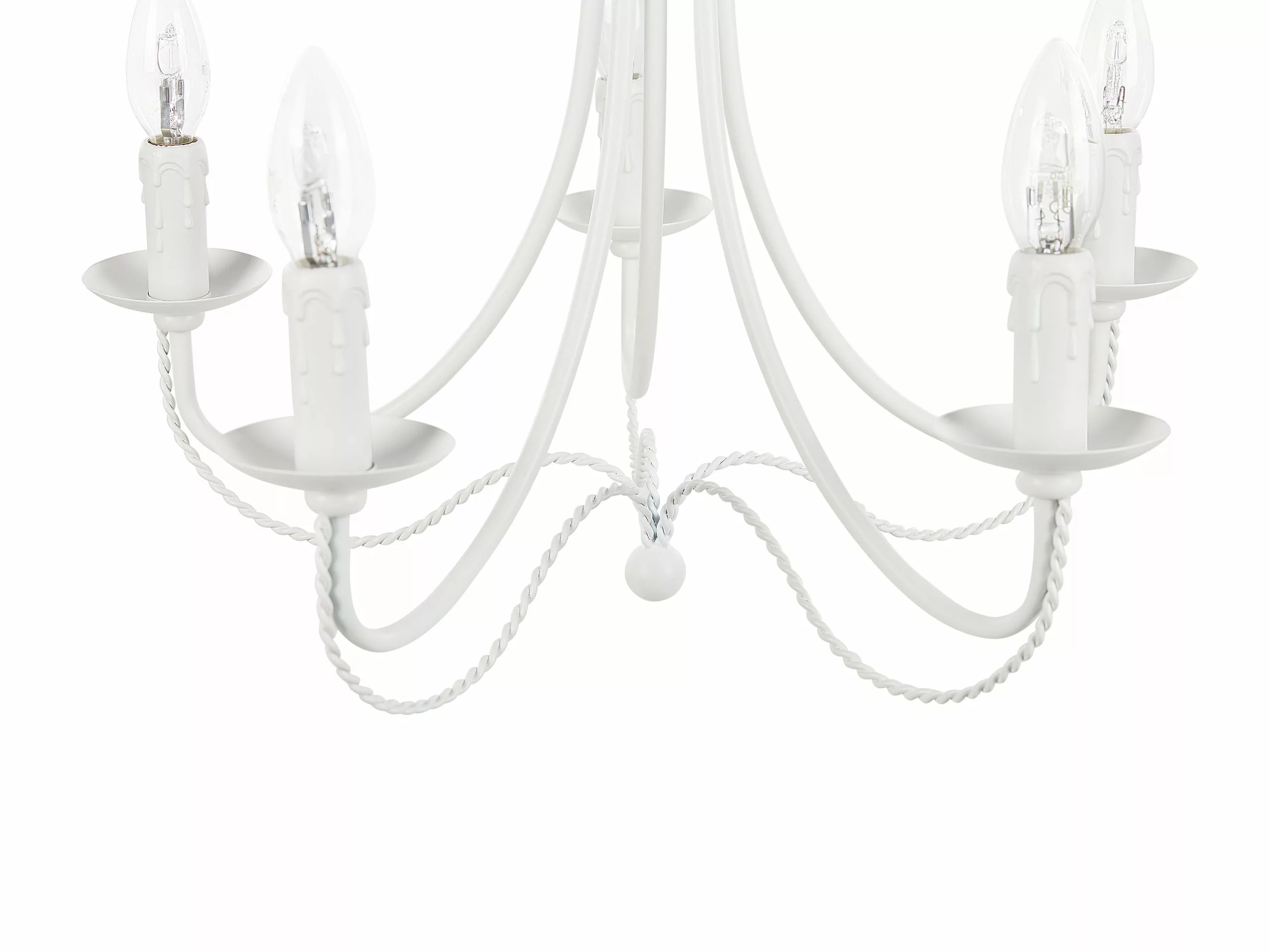 Beliani Lámpara De Techo De Metal Blanco DABUS - Imagen 5