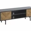 Beliani Mueble TV De Madera Clara/negro 140 X 40 Cm SALINA