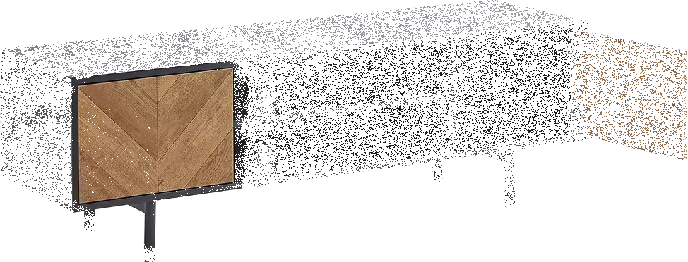 Beliani Mueble TV De Madera Clara/negro 140 X 40 Cm SALINA 3 Beliani Mueble TV De Madera Clara/negro 140 X 40 Cm SALINA - Imagen 3