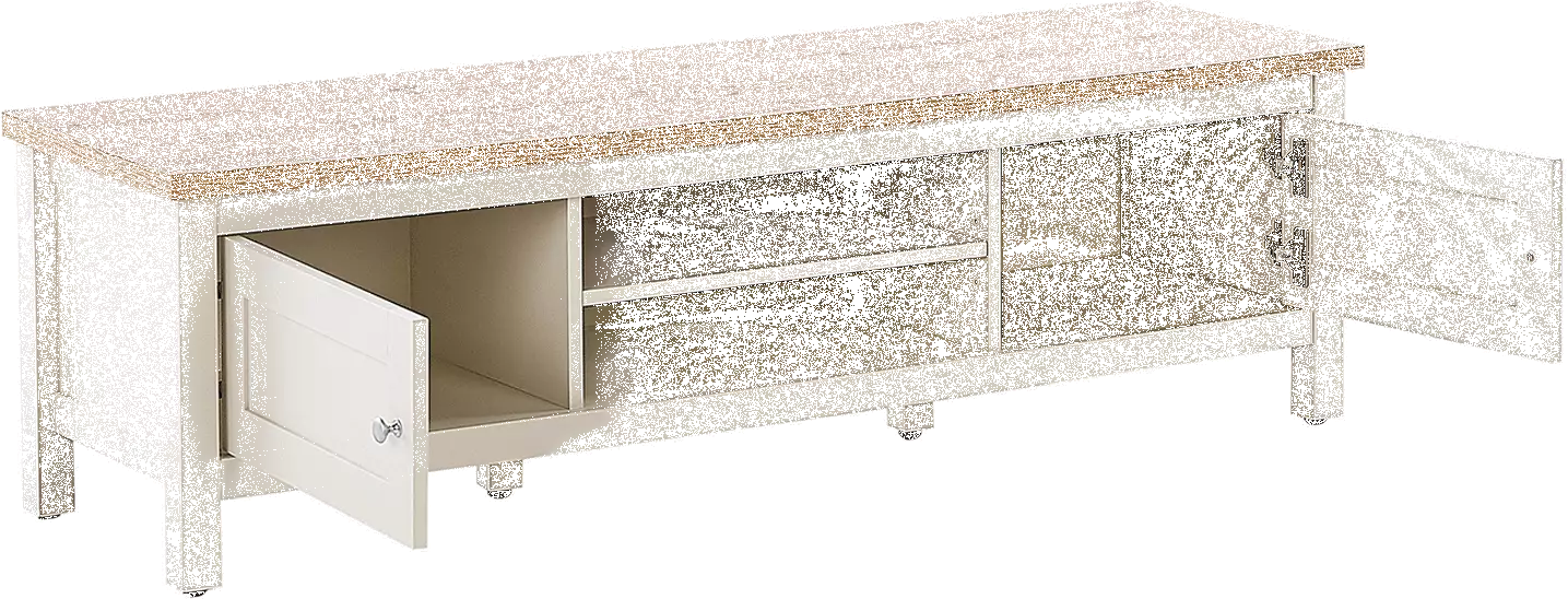 Beliani Mueble TV Madera Clara/beige Crema ATOCA - Imagen 4