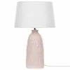 Beliani Lámpara De Mesa De Cerámica Rosa/blanco 56 Cm ZARIMA