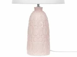 Beliani Lámpara De Mesa De Cerámica Rosa/blanco 56 Cm ZARIMA -Lámparas comercio undef src sa picid 822397 type whitesh image
