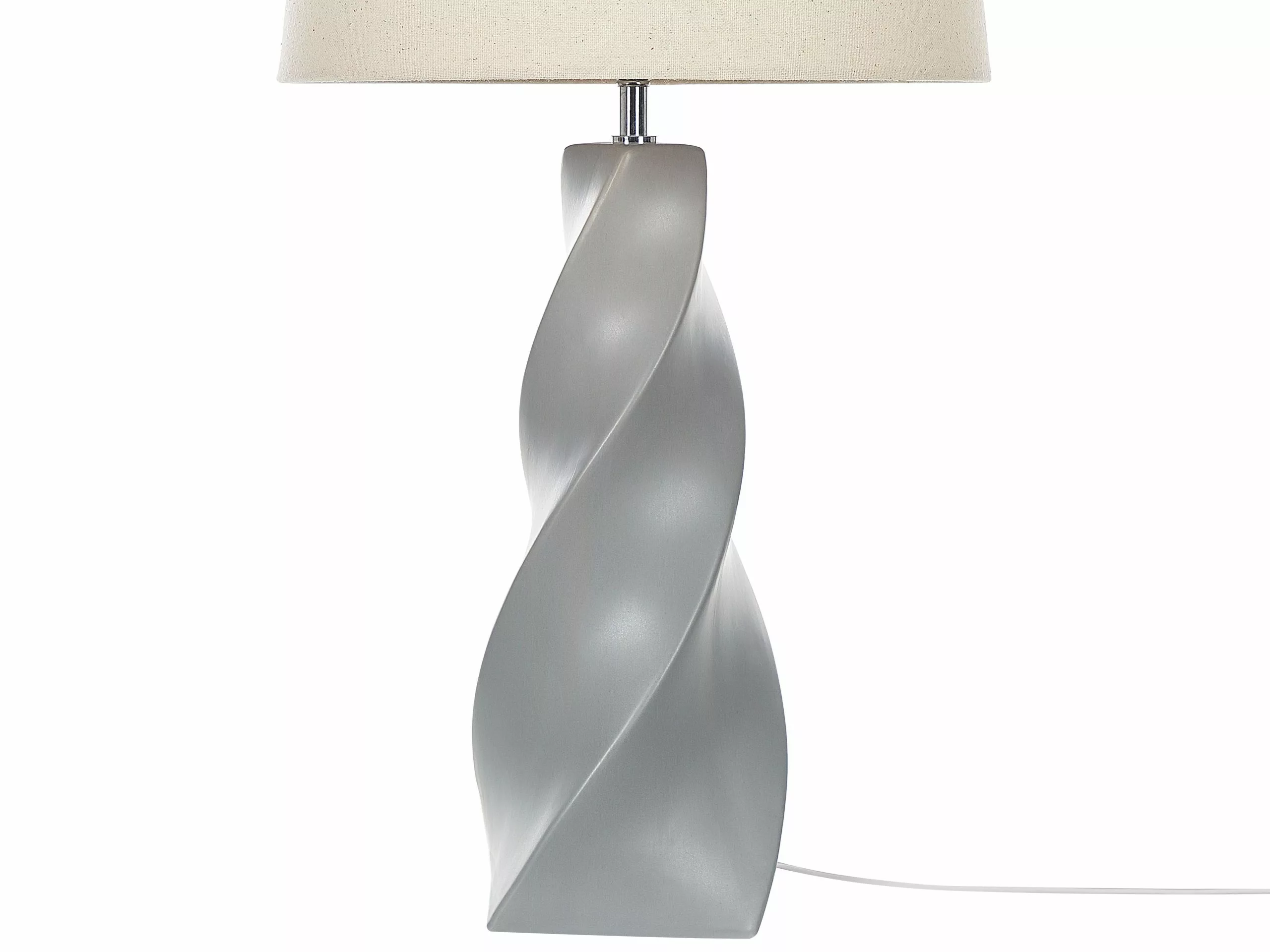 Beliani Lámpara De Mesa De Cerámica Gris/beige Claro 71 Cm BELAYA - Imagen 4