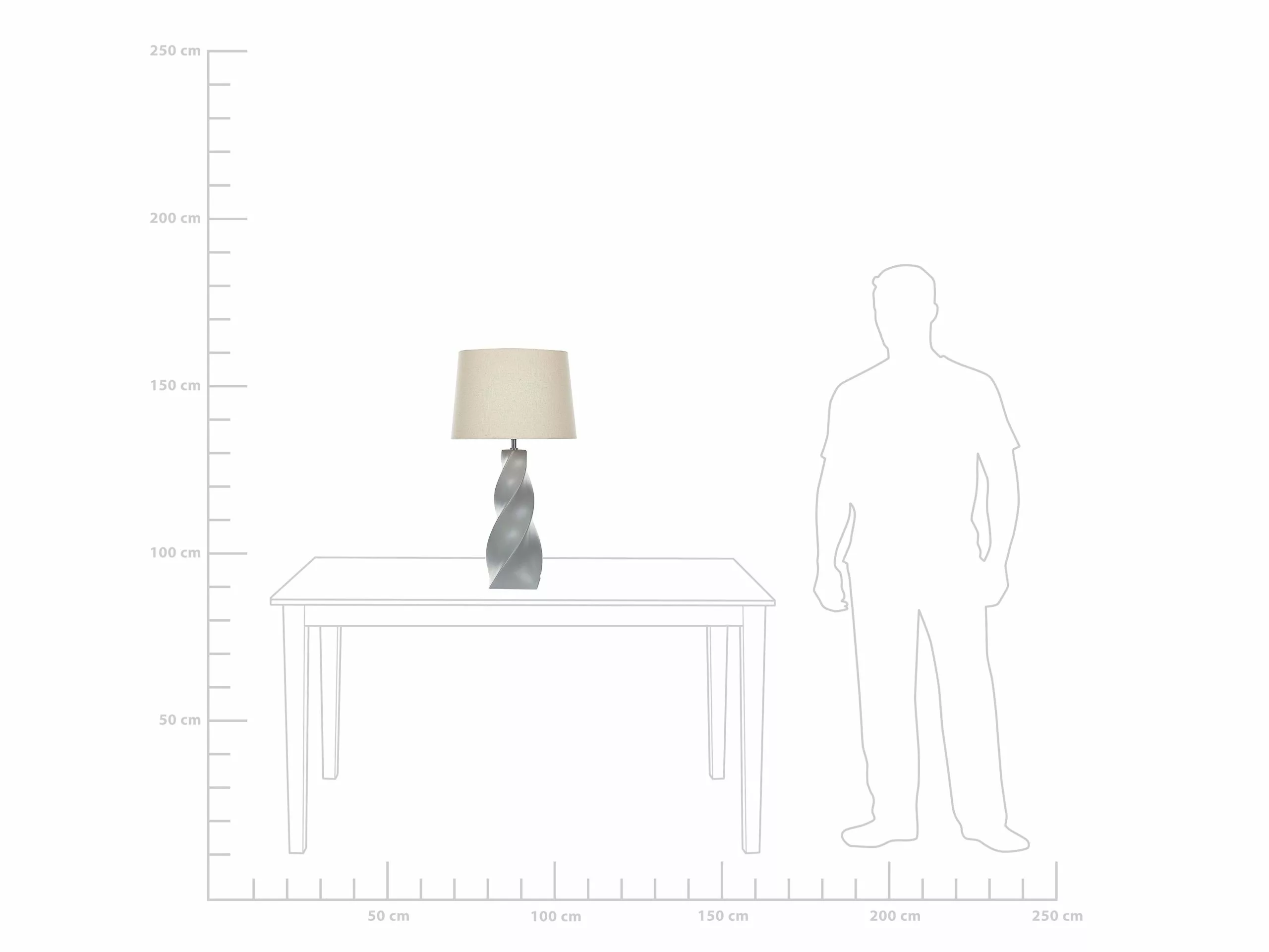 Beliani Lámpara De Mesa De Cerámica Gris/beige Claro 71 Cm BELAYA - Imagen 8