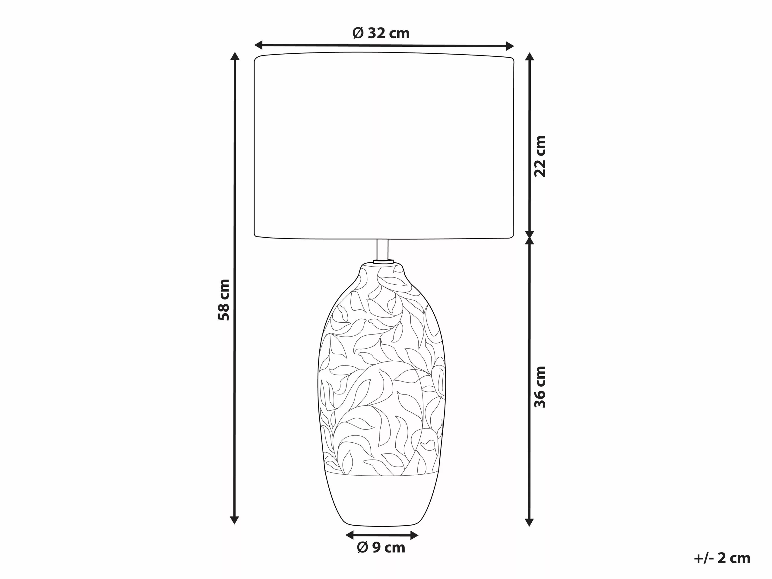 Beliani Lámpara De Mesa De Cerámica Azul/blanco 58 Cm ATABA - Imagen 9
