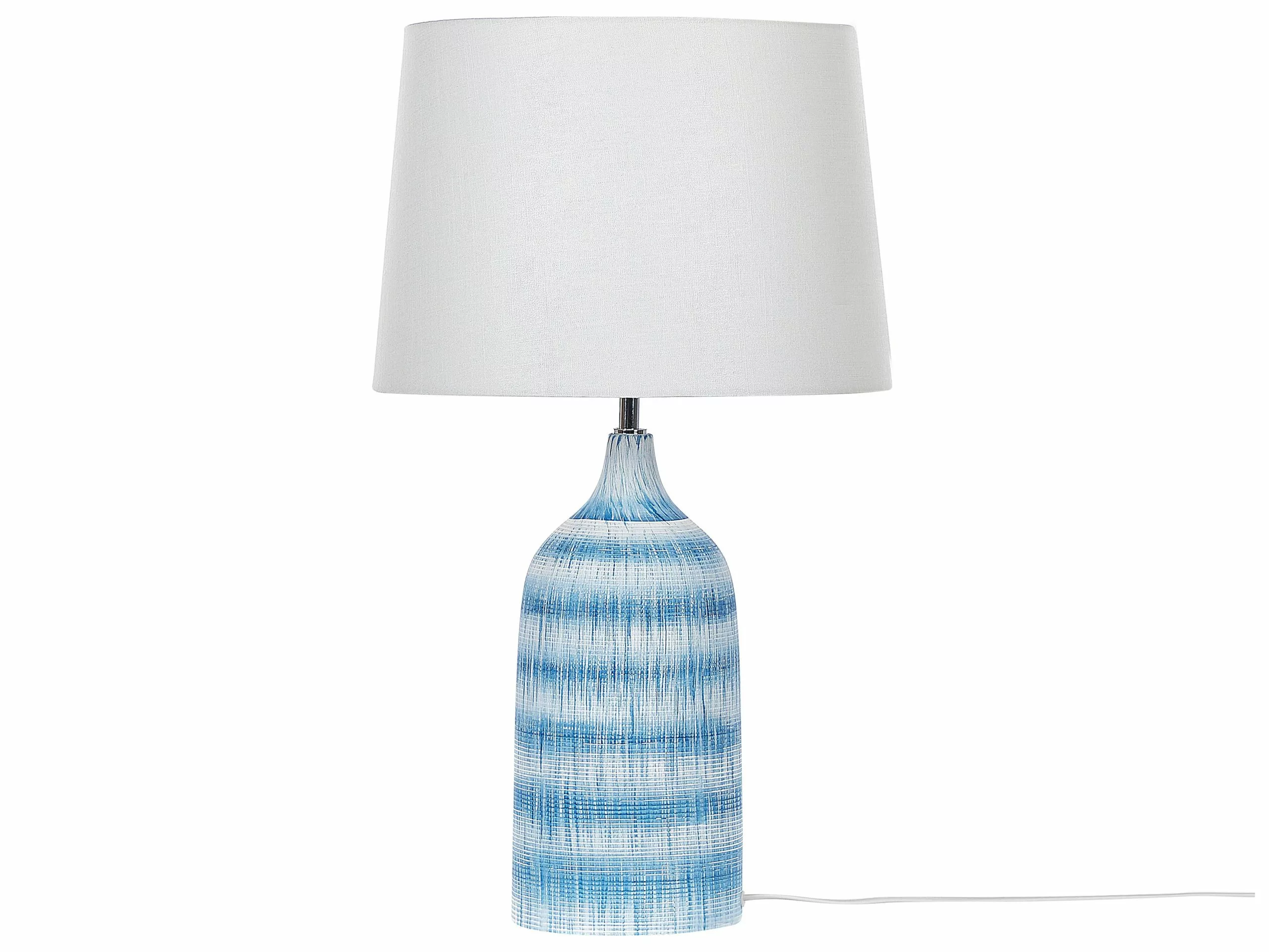 Beliani Lámpara De Mesa De Cerámica Azul/blanco Crema 66 Cm GEORGINA