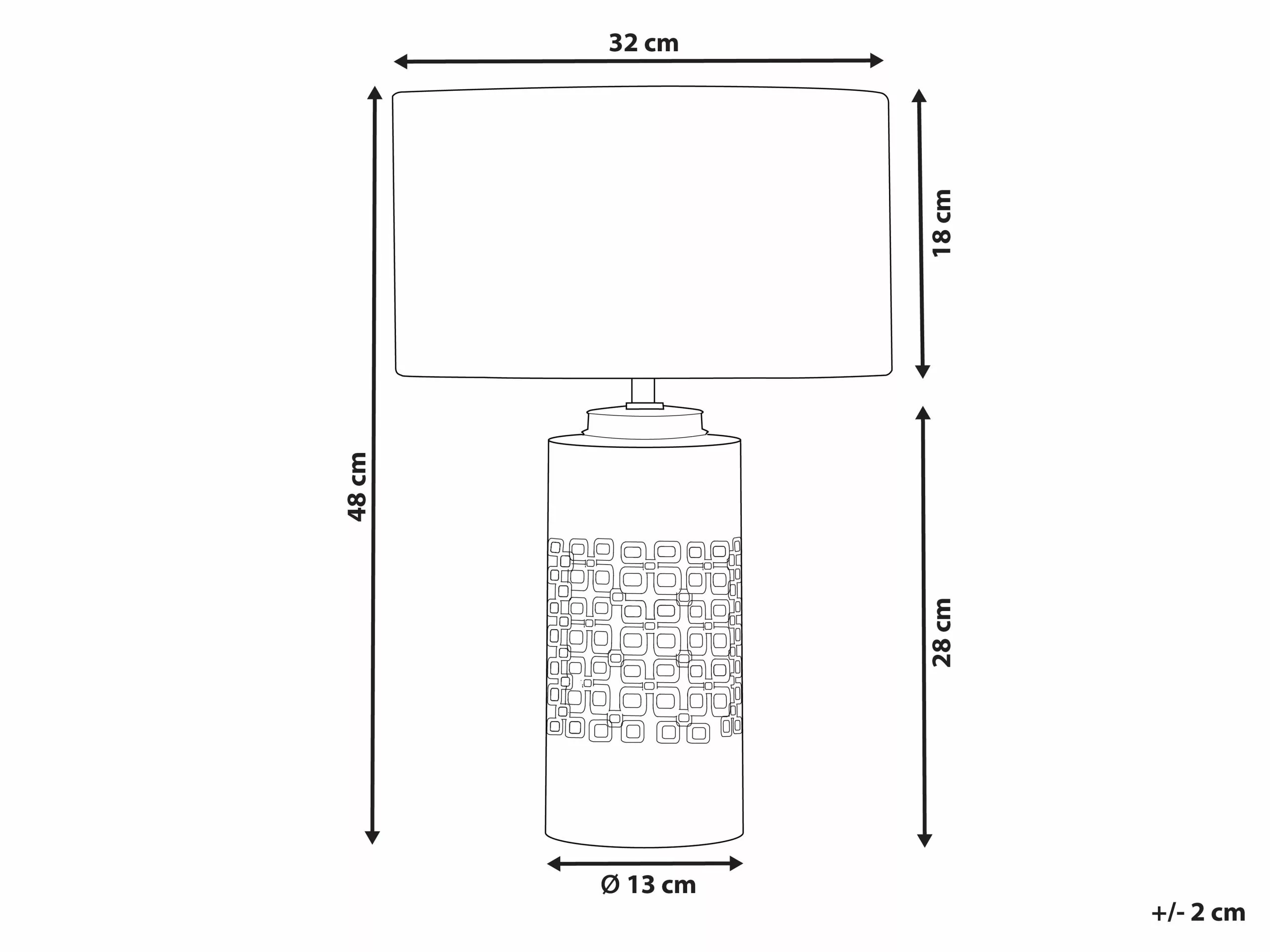 Beliani Lámpara De Mesa De Cerámica Dorado/negro 48 Cm CIMARRON 9 Beliani Lámpara De Mesa De Cerámica Dorado/negro 48 Cm CIMARRON - Imagen 9