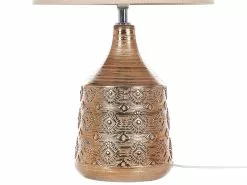 Beliani Lámpara De Mesa De Cerámica Beige/marrón Dorado 47 Cm WARI -Lámparas comercio undef src sa picid 822879 type whitesh image
