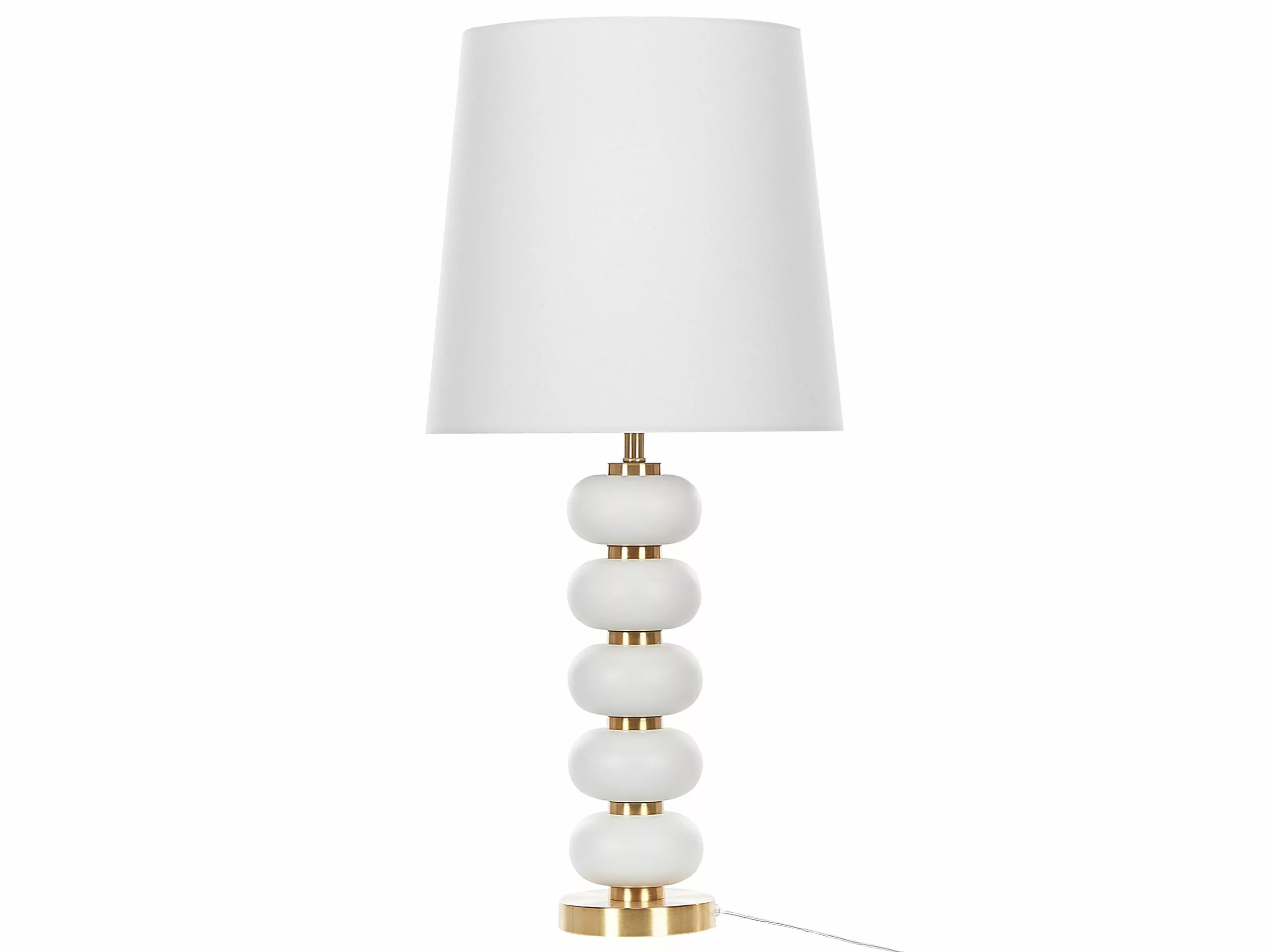 Beliani Lámpara De Mesa De Metal Blanco/dorado 80 Cm FRIO