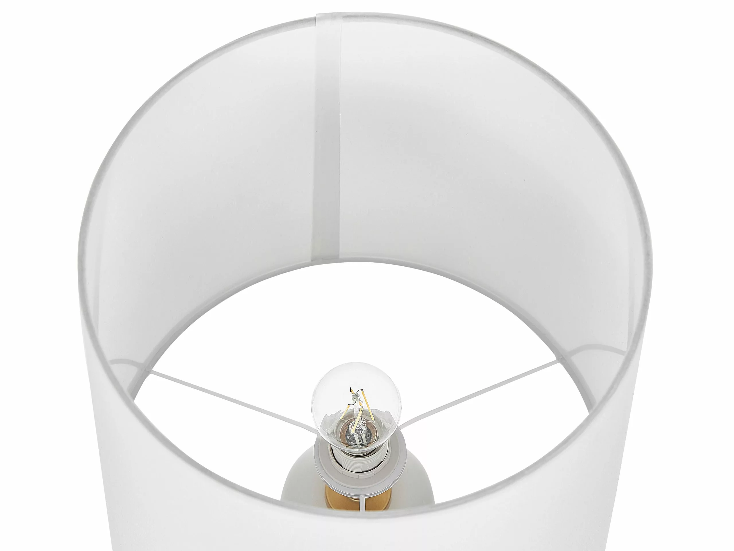 Beliani Lámpara De Mesa De Metal Blanco/dorado 80 Cm FRIO - Imagen 7