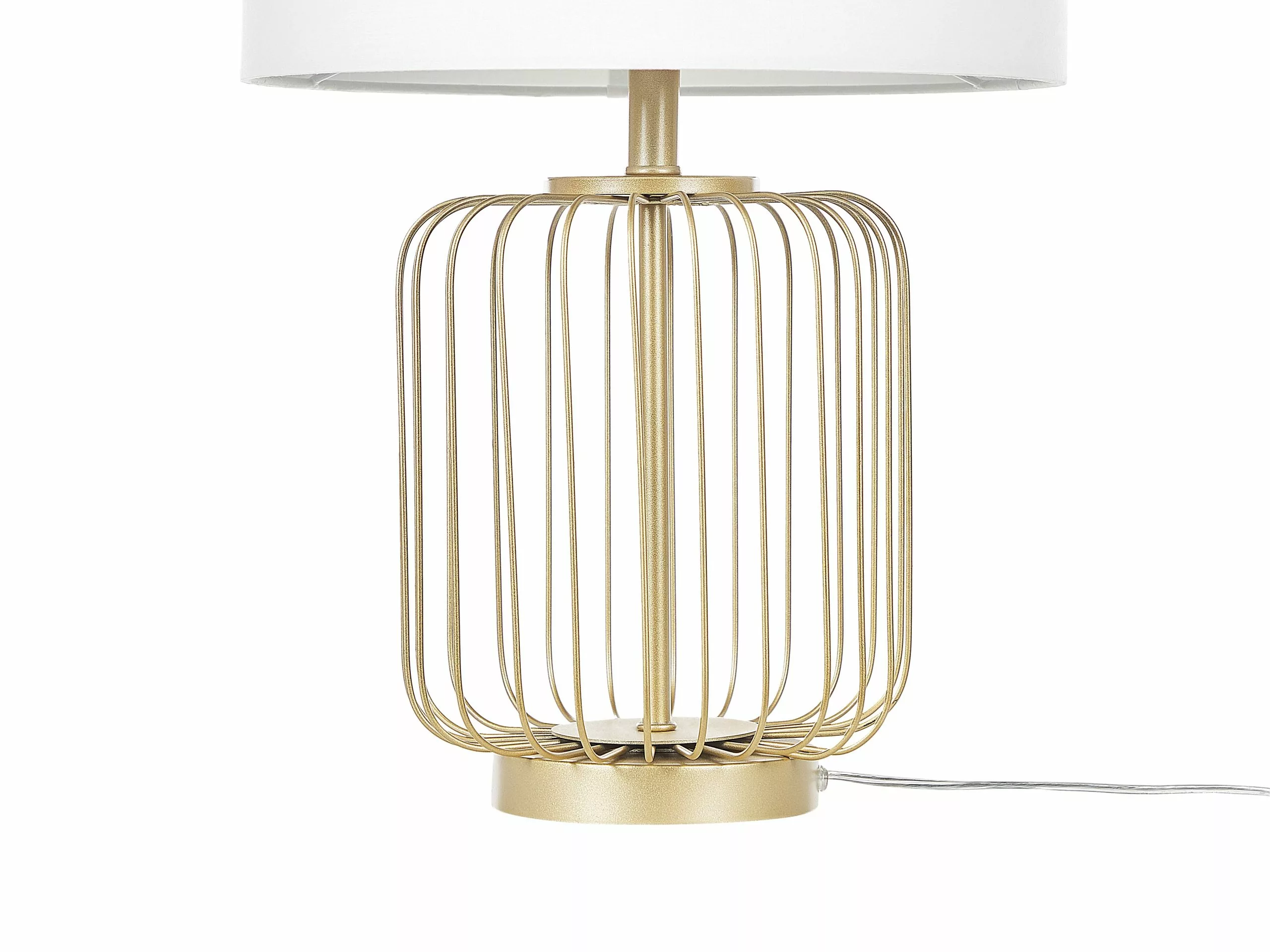 Beliani Lámpara De Mesa De Metal Blanco/dorado 58 Cm THOUET - Imagen 8