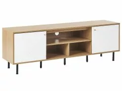 Beliani Mueble TV Madera Clara/blanco PALMER