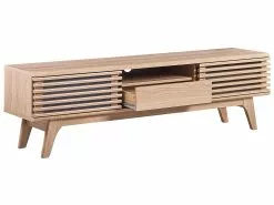 Beliani Mueble TV Madera Clara DETROIT -Lámparas comercio undef src sa picid 823980 type whitesh image