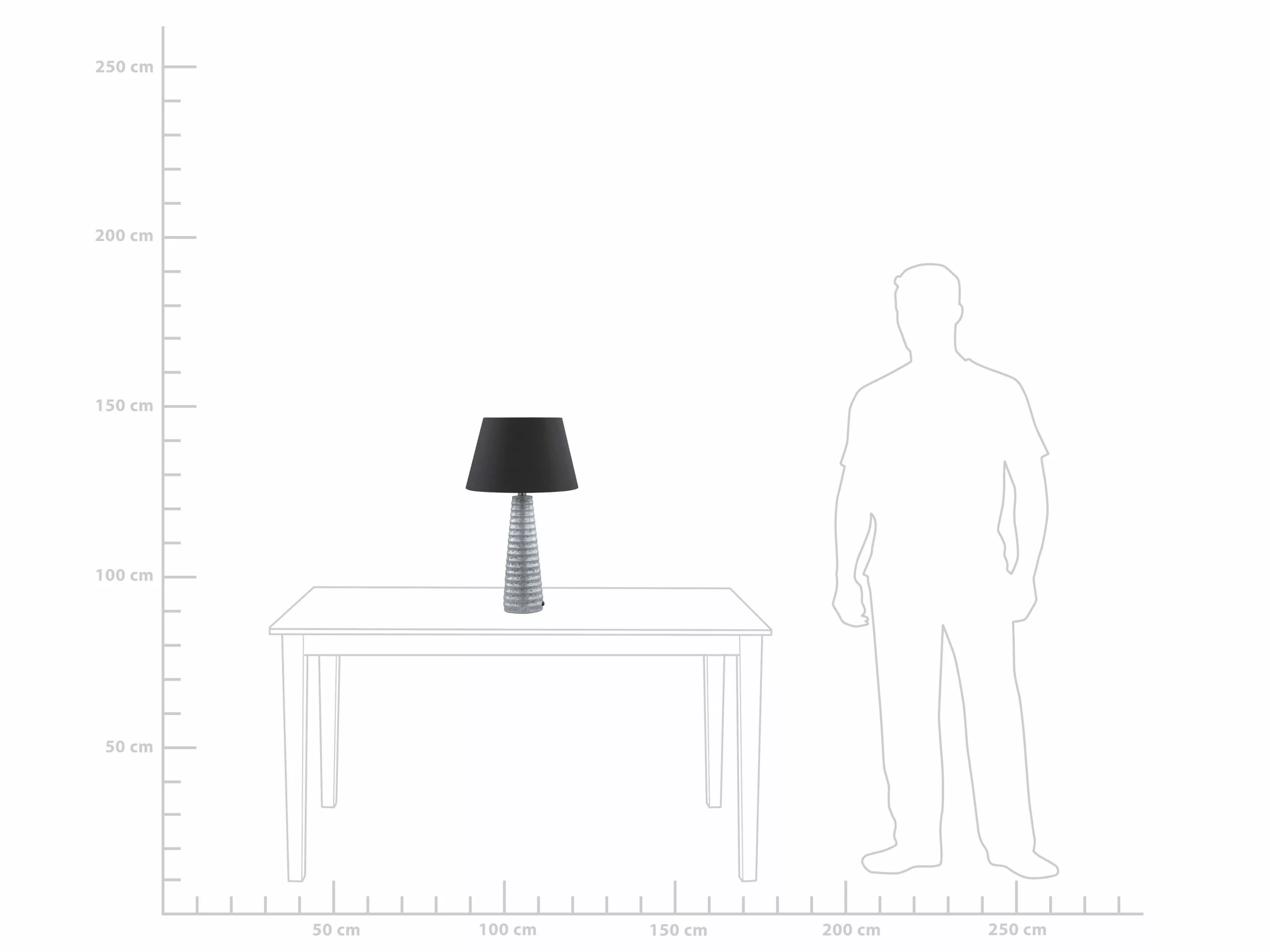 Beliani Lámpara De Mesa De Cerámica Plateado/negro 58 Cm VILNIA - Imagen 10