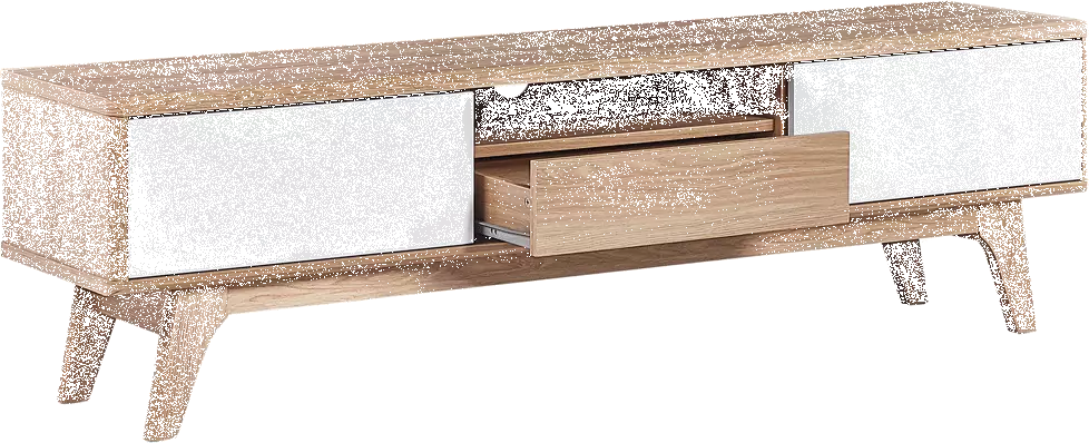 Beliani Mueble TV Madera Clara/blanco EERIE 3 Beliani Mueble TV Madera Clara/blanco EERIE - Imagen 3