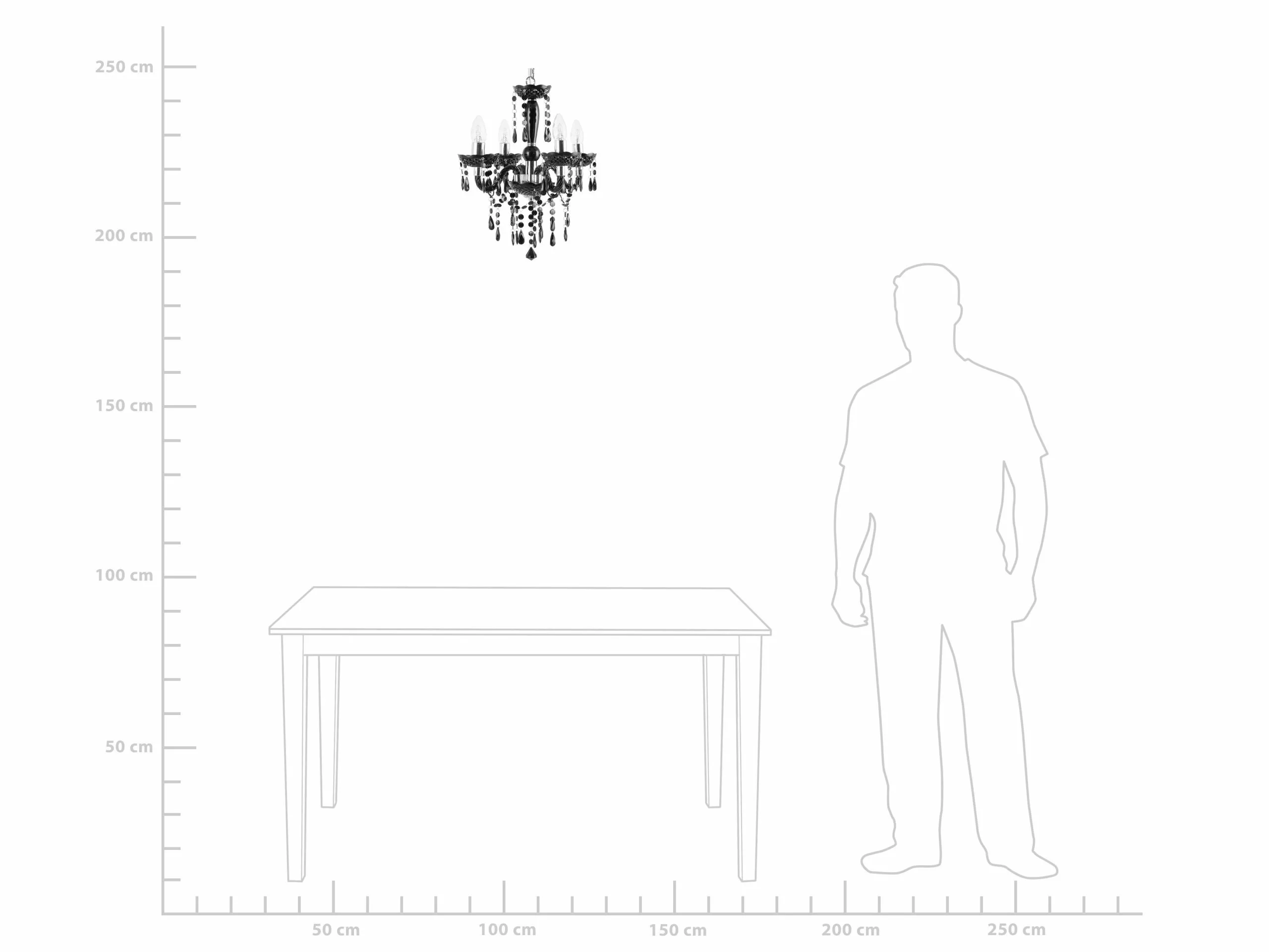 Beliani Lámpara De Techo De Metal Negro 130 Cm KALANG 9 Beliani Lámpara De Techo De Metal Negro 130 Cm KALANG - Imagen 9