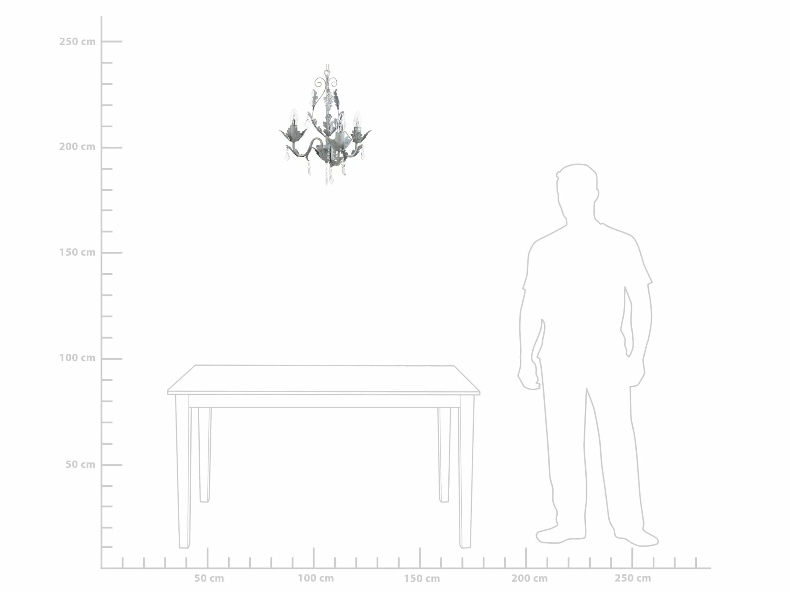 Beliani Lámpara De Techo De Metal Gris/transparente/dorado 93 Cm ISEN 8 Beliani Lámpara De Techo De Metal Gris/transparente/dorado 93 Cm ISEN - Imagen 8