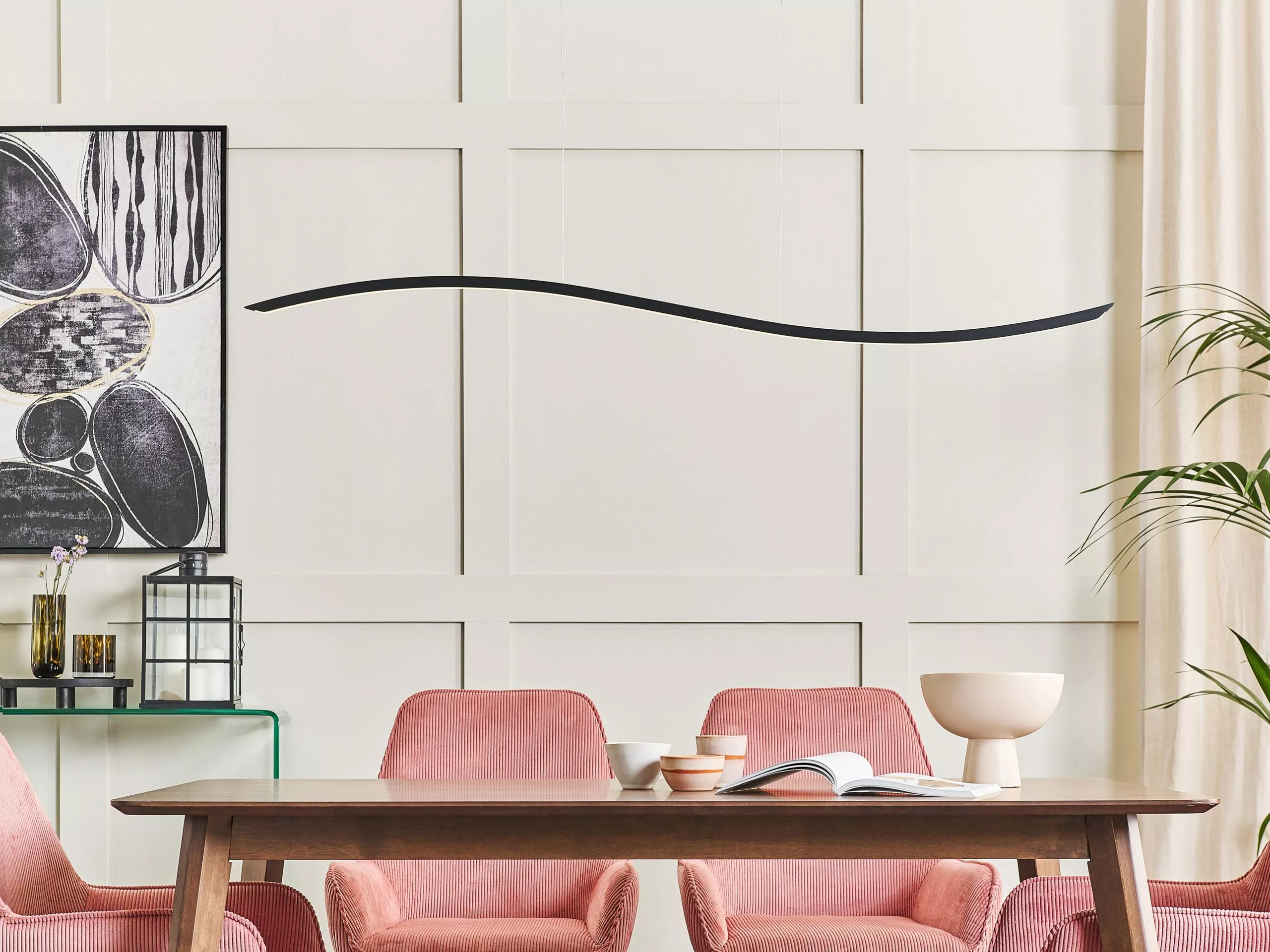 Beliani Lámpara De Techo LED De Metal Negro 120 Cm CALAO - Imagen 3