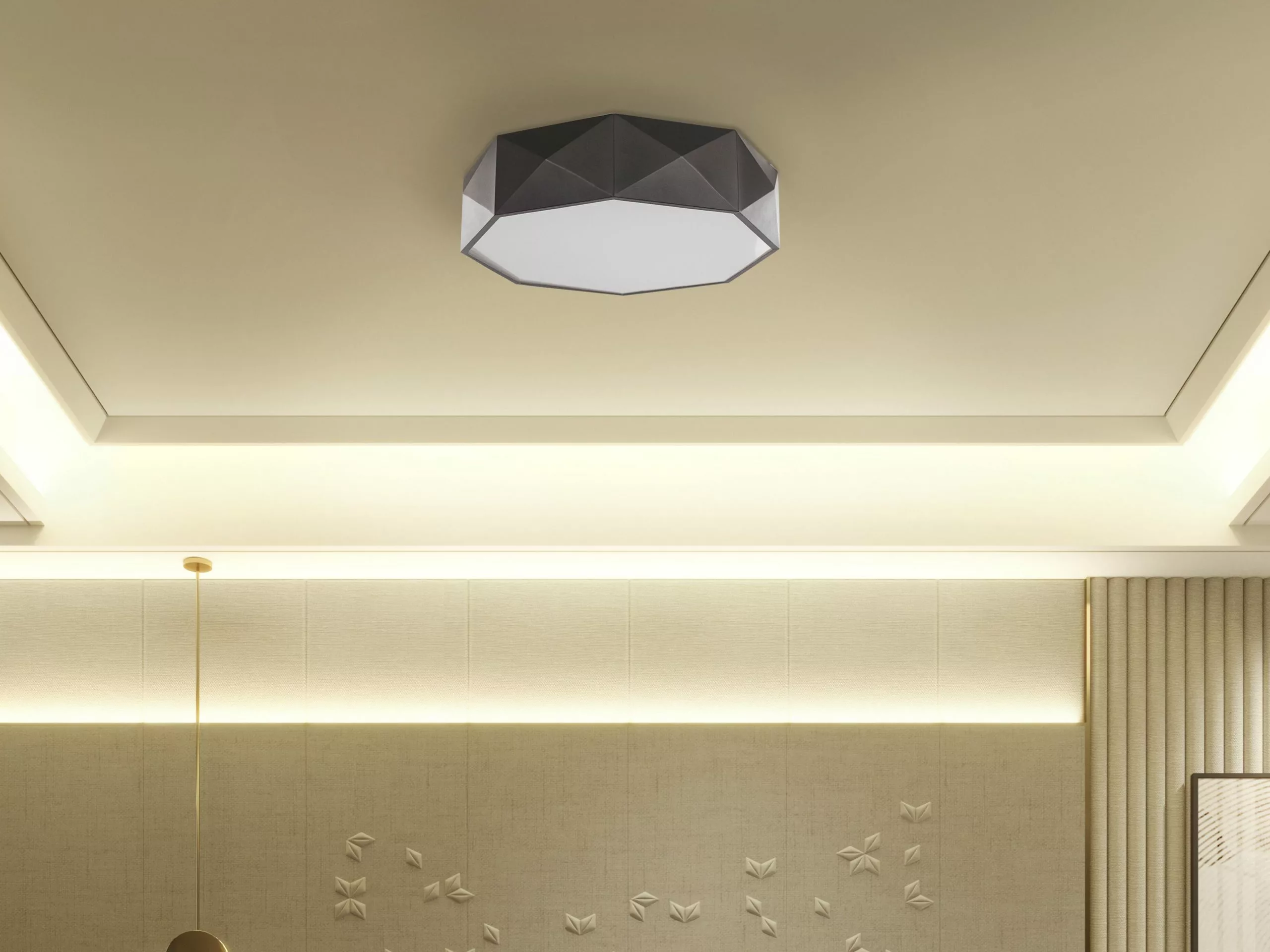 Beliani Lámpara De Techo LED De Metal Negro 50 Cm SVAY 3 Beliani Lámpara De Techo LED De Metal Negro 50 Cm SVAY - Imagen 3