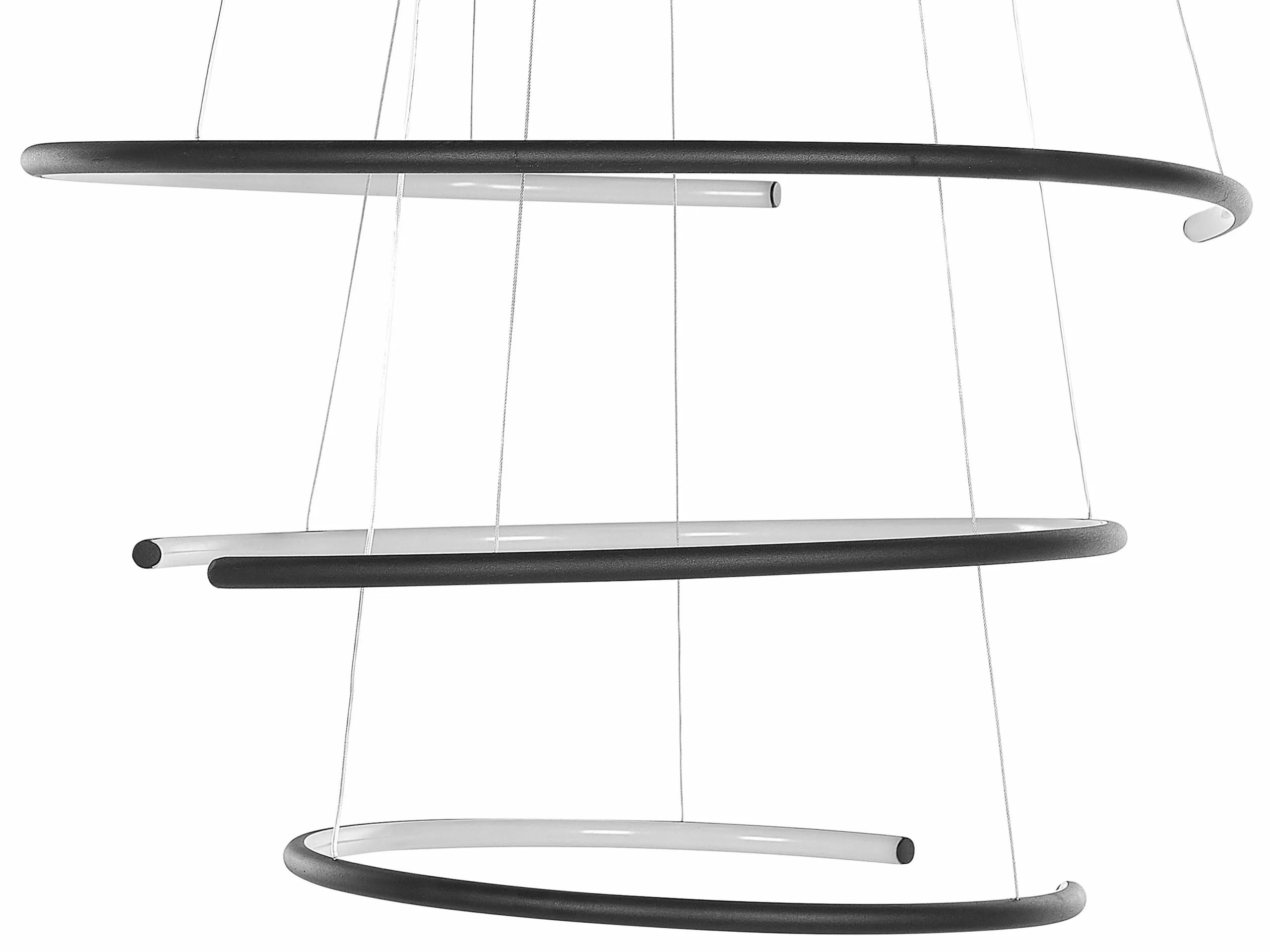 Beliani Lámpara De Techo LED De Metal Negro 160 Cm MAYU