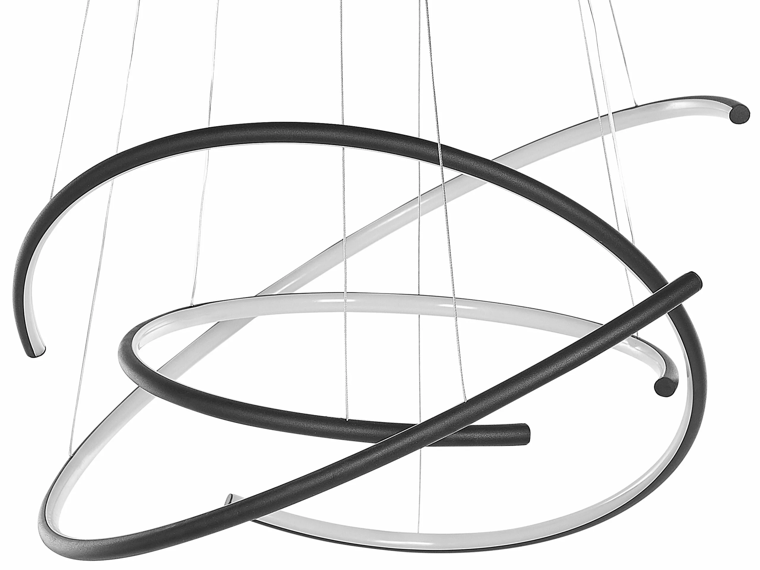 Beliani Lámpara De Techo LED De Metal Negro 160 Cm MAYU - Imagen 6