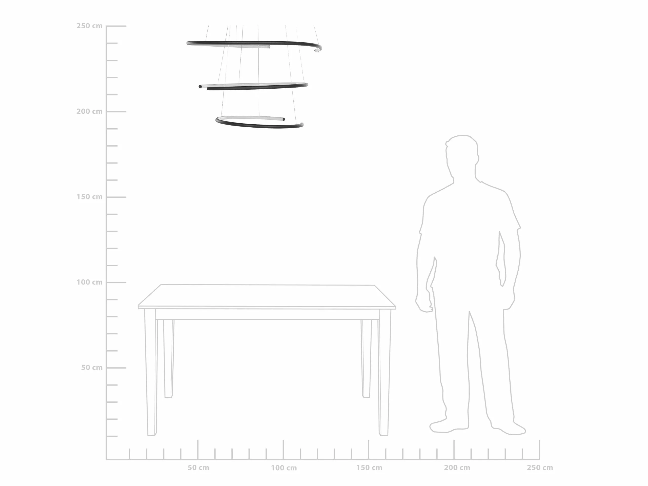 Beliani Lámpara De Techo LED De Metal Negro 160 Cm MAYU - Imagen 9