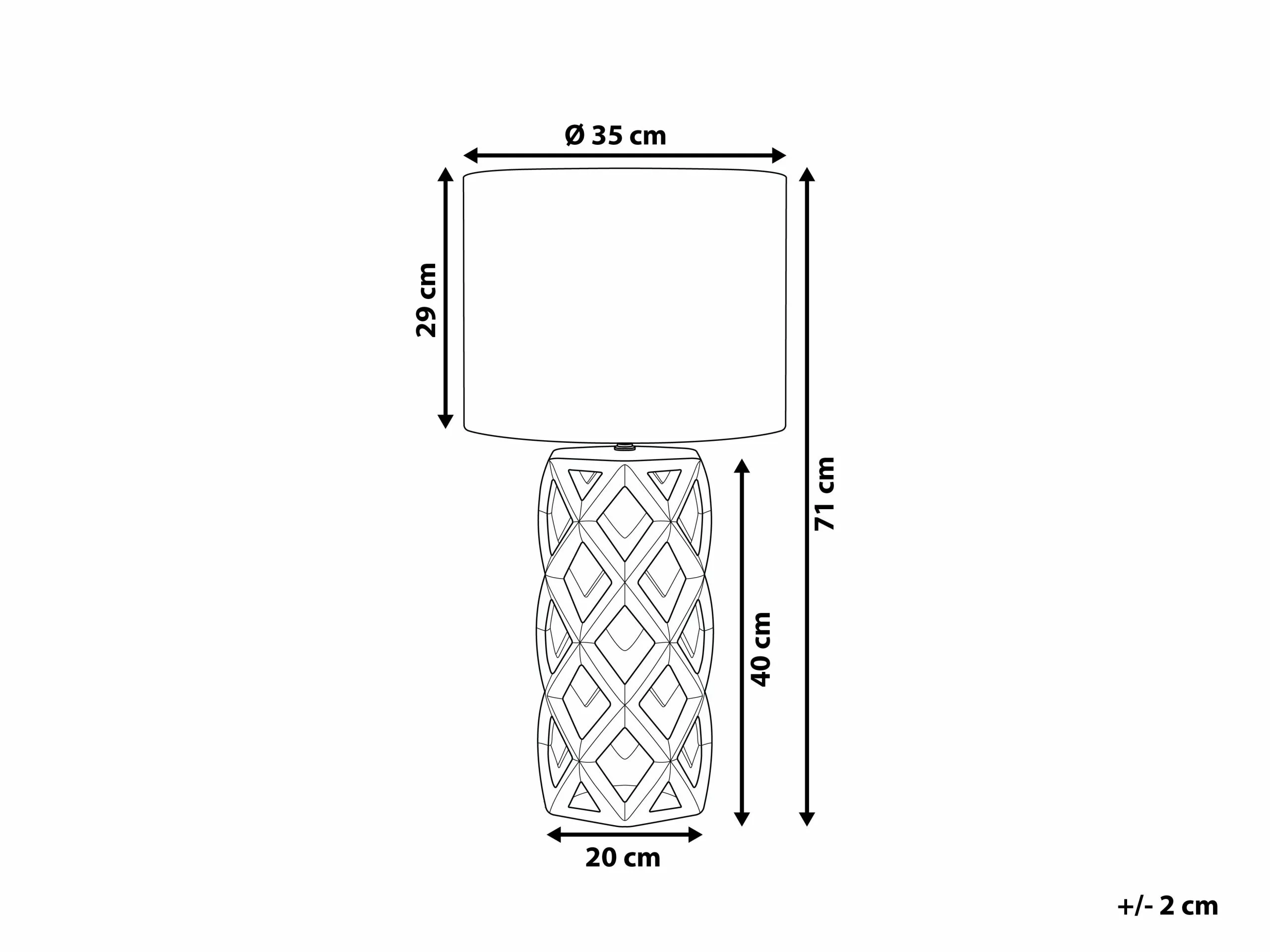Beliani Lámpara De Mesa De Cerámica Negro/plateado 71 Cm SELJA 9 Beliani Lámpara De Mesa De Cerámica Negro/plateado 71 Cm SELJA - Imagen 9
