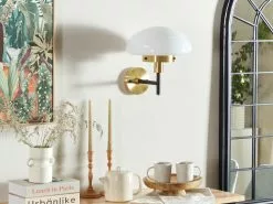 Beliani Lámpara De Pared De Metal Negro/dorado/blanco ⌀ 32 Cm MINIJA -Lámparas comercio undef src sa picid 825864 type whitesh image