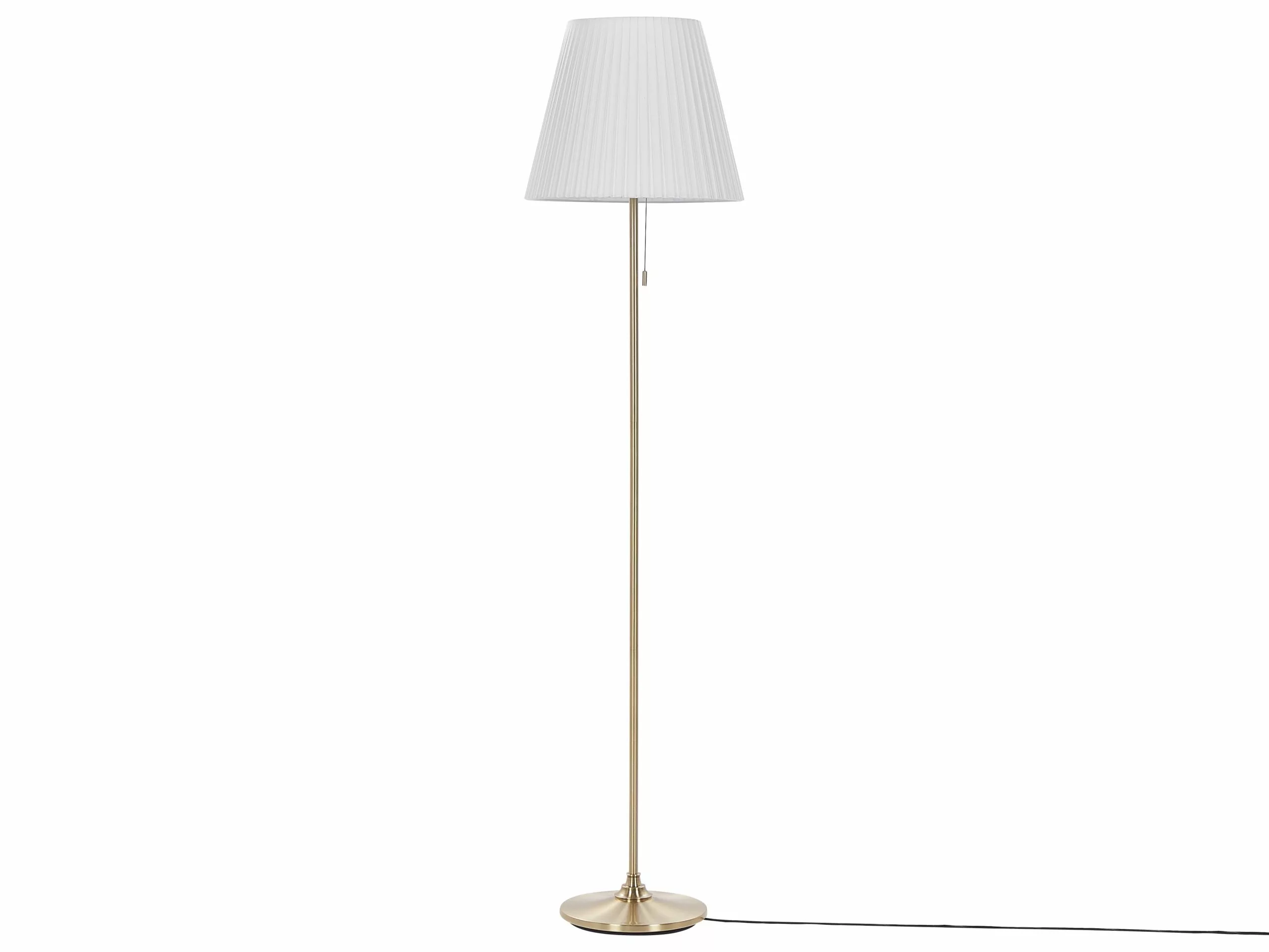Beliani Lámpara De Pie De Metal Latón/blanco 148 Cm TORYSA