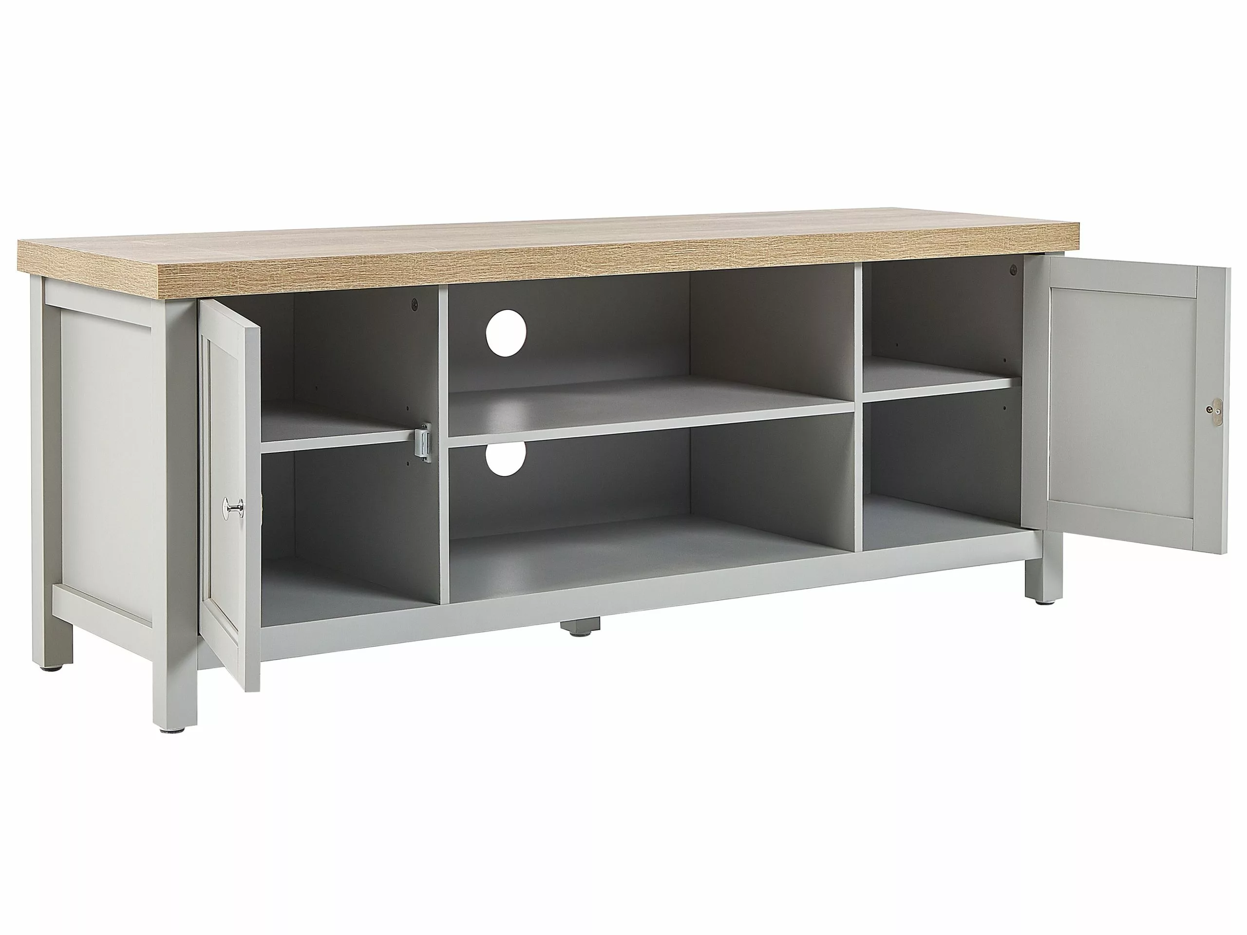 Beliani Mueble TV Gris Claro 130 X 39 Cm HAMP - Imagen 5