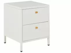 Beliani Mesa De Noche De Metal Blanco/dorado 43 X 40 Cm KYLEA -Lámparas comercio undef src sa picid 826239 type whitesh image