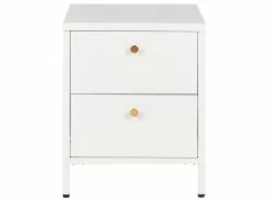 Beliani Mesa De Noche De Metal Blanco/dorado 43 X 40 Cm KYLEA -Lámparas comercio undef src sa picid 826240 type whitesh image