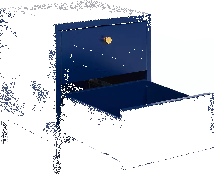 Beliani Mesa De Noche De Metal Azul Marino/dorado 43 X 40 Cm KYLEA - Imagen 3