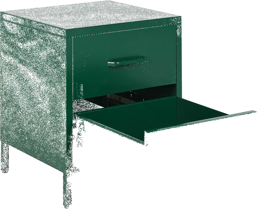 Beliani Mesa De Noche De Metal Verde 43 X 40 Cm MALAVI - Imagen 3