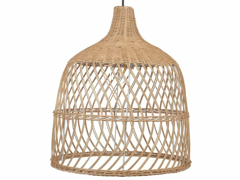 Beliani Lámpara De Techo De Ratán Beige/natural 124 Cm PANGANI - Imagen 4