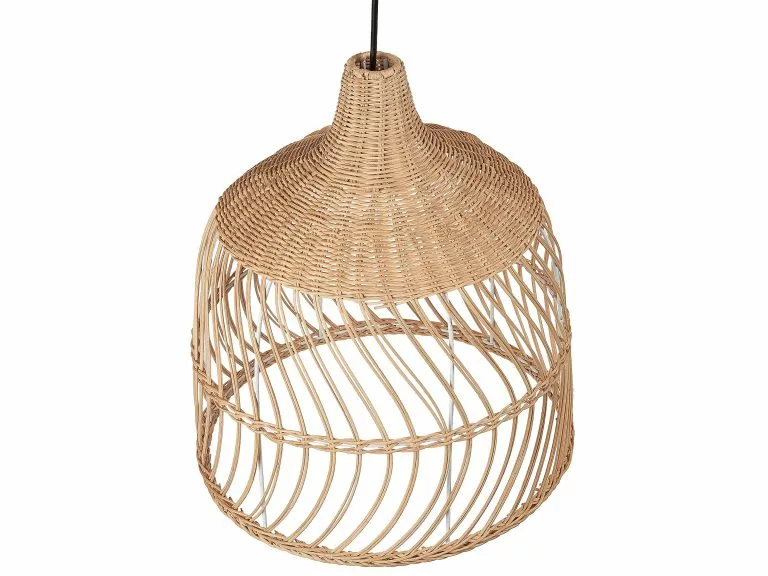 Beliani Lámpara De Techo De Ratán Beige/natural 124 Cm PANGANI - Imagen 5