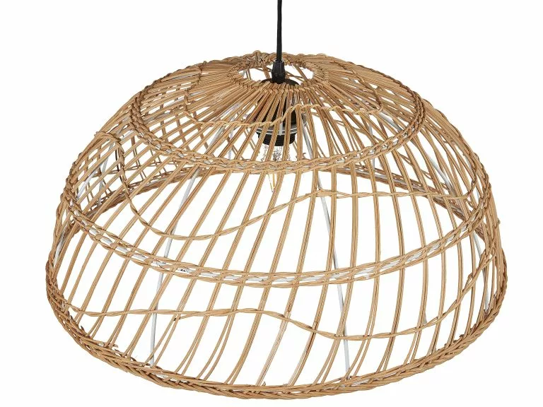 Beliani Lámpara De Techo De Ratán Beige/natural 123 Cm RAVINE - Imagen 4