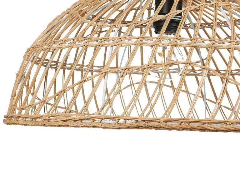 Beliani Lámpara De Techo De Ratán Beige/natural 123 Cm RAVINE - Imagen 6