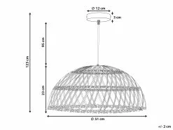 Beliani Lámpara De Techo De Ratán Beige/natural 123 Cm RAVINE -Lámparas comercio undef src sa picid 827280 type whitesh image