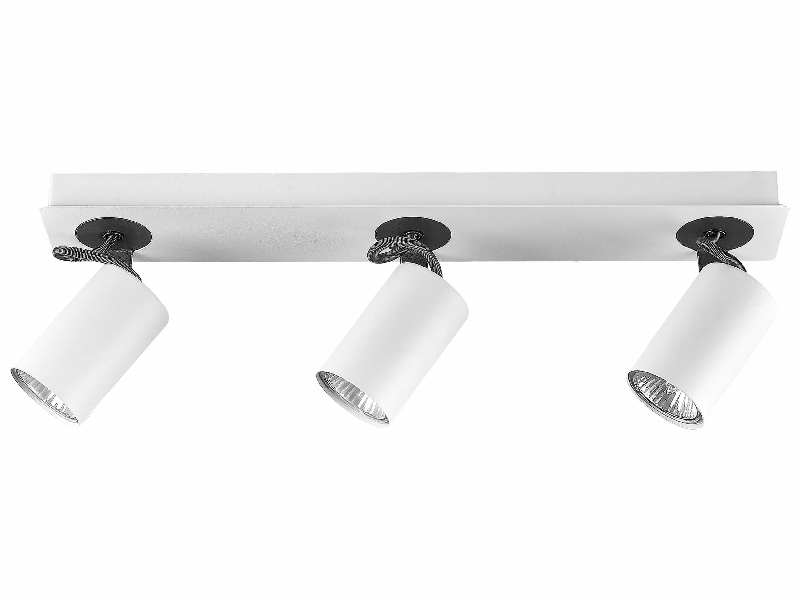 Beliani Lámpara De Techo De Metal Blanco/negro 44 Cm KLIP 1 Beliani Lámpara De Techo De Metal Blanco/negro 44 Cm KLIP