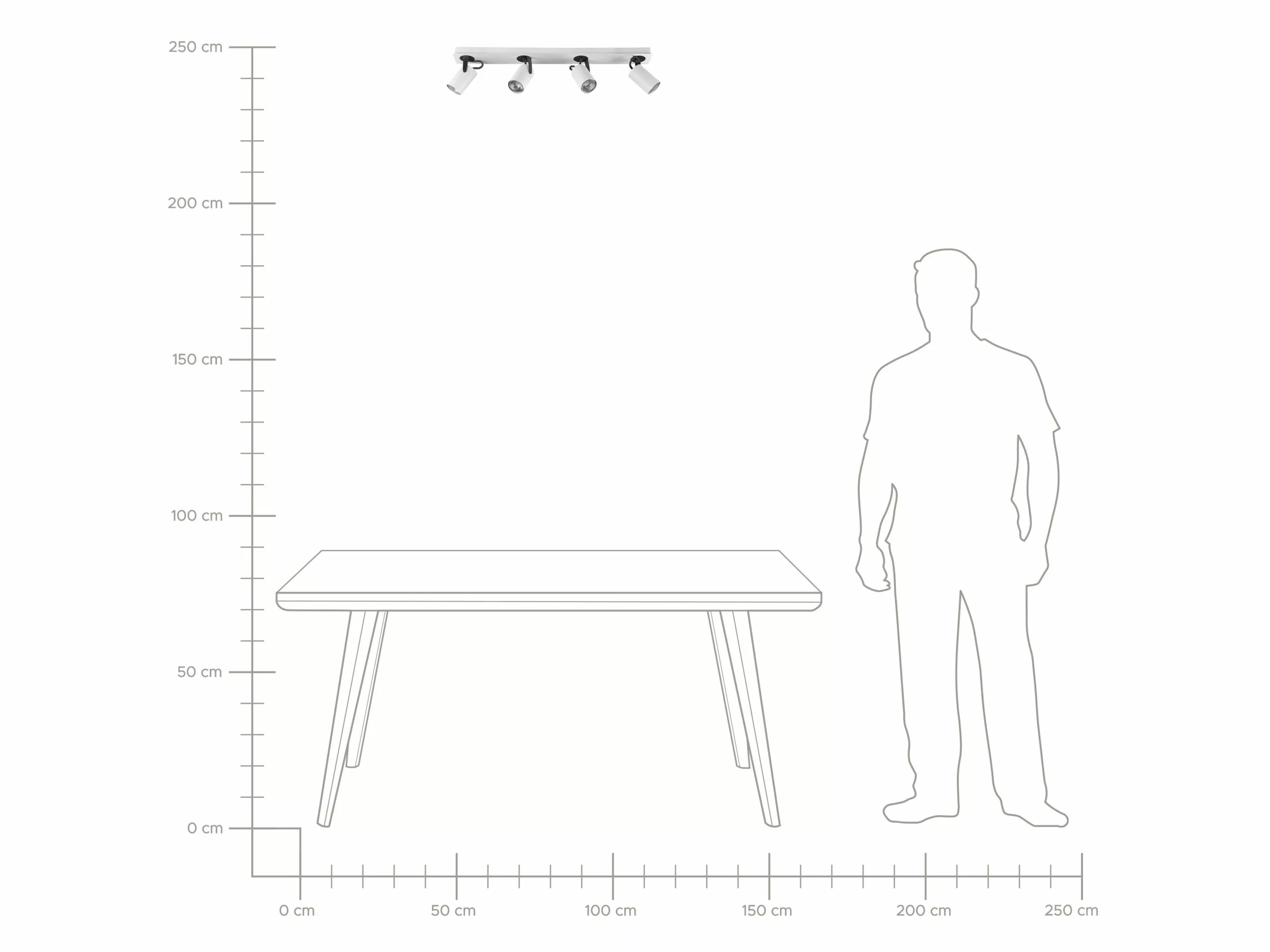 Beliani Lámpara De Techo De Metal Blanco/negro 62 Cm KLIP - Imagen 9