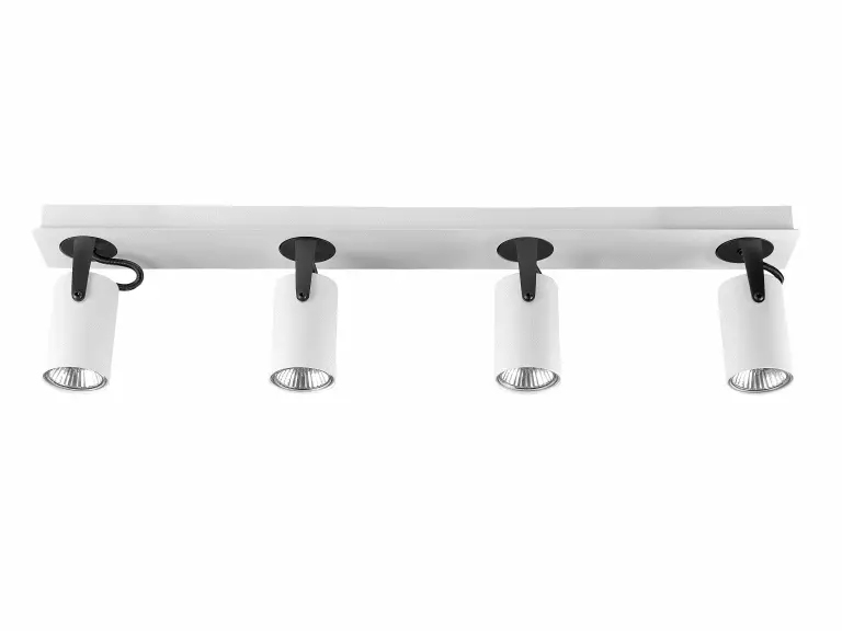 Beliani Lámpara De Techo De Metal Blanco/negro 62 Cm KLIP - Imagen 4