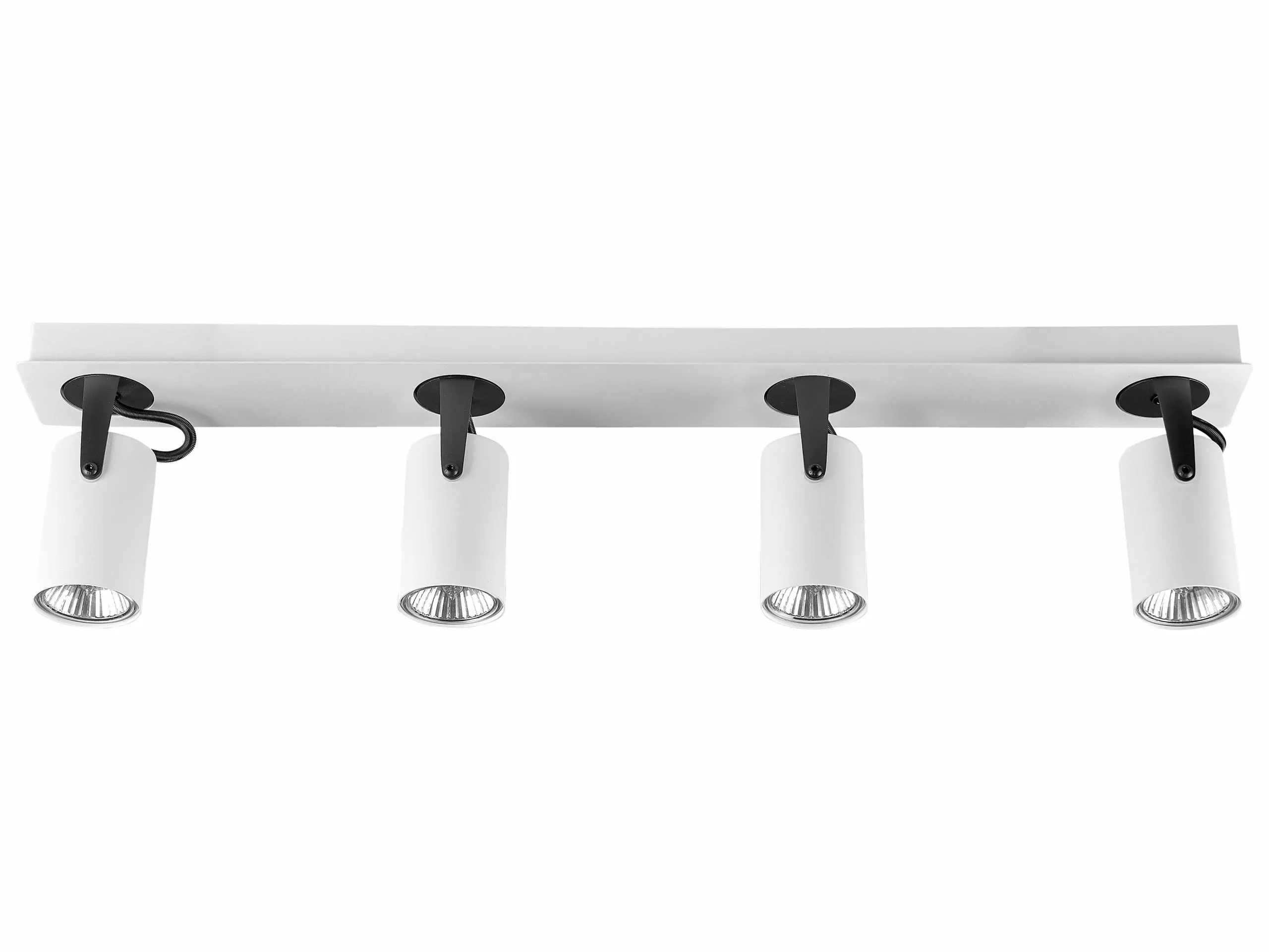 Beliani Lámpara De Techo De Metal Blanco/negro 62 Cm KLIP - Imagen 5